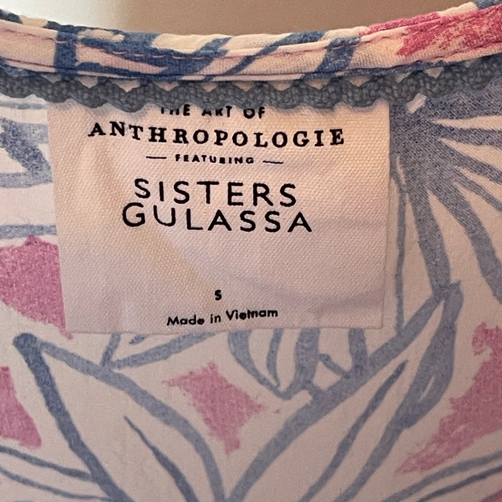 Anthropologie Pink and Blue Floral Mini Dress - Picture 8 of 8